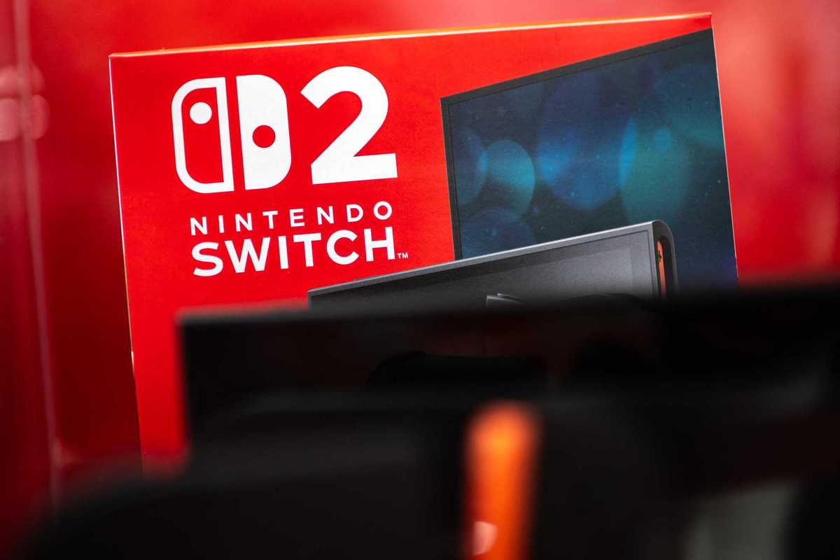Nintendo Switch gaming products are displayed at a shop in Tokyo on May 7, 2026