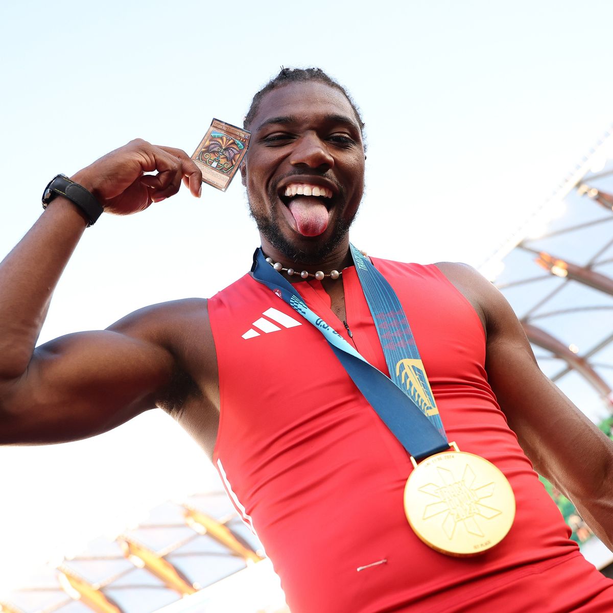 noah lyles yugioh cards SportsCenter - Noah Lyles with another Yu-Gi-Oh card before he races He almost has all five pieces of Exodia
