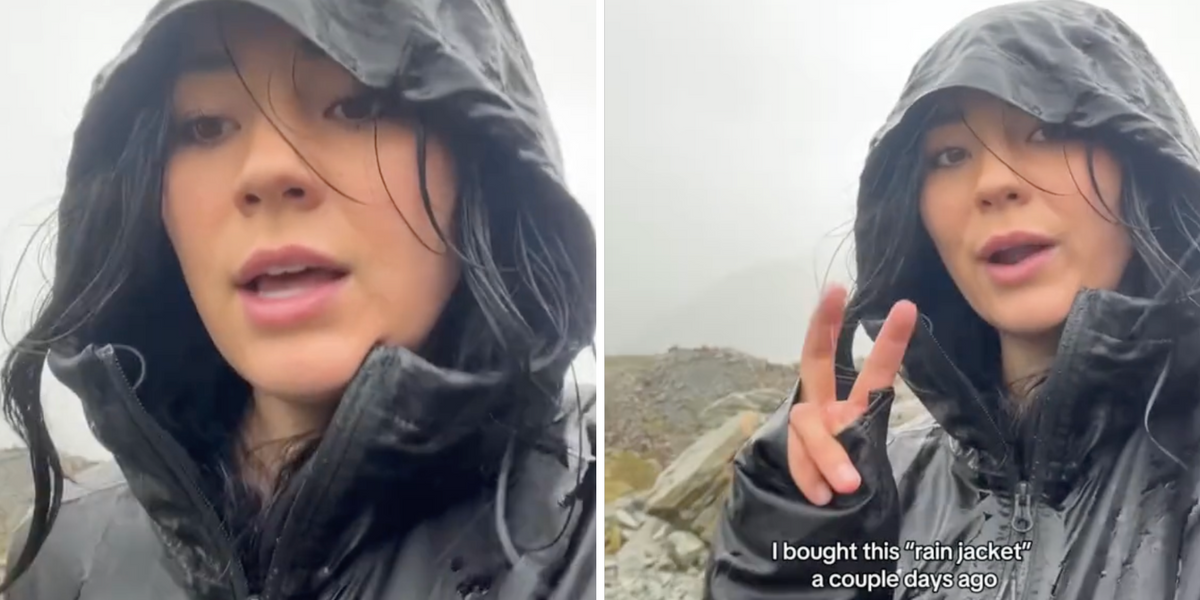 Una mujer que quedó empapada con una chaqueta North Face ‘impermeable’ se vuelve viral en un clip hilarante