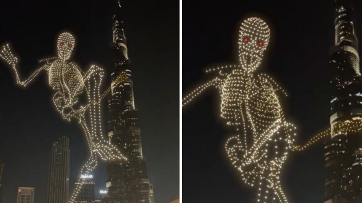Is the viral drone skeleton in Dubai real?