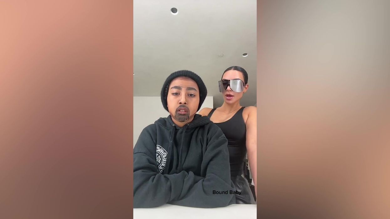 North West is dad Kanye's twin as she dresses up as rapper on TikTok