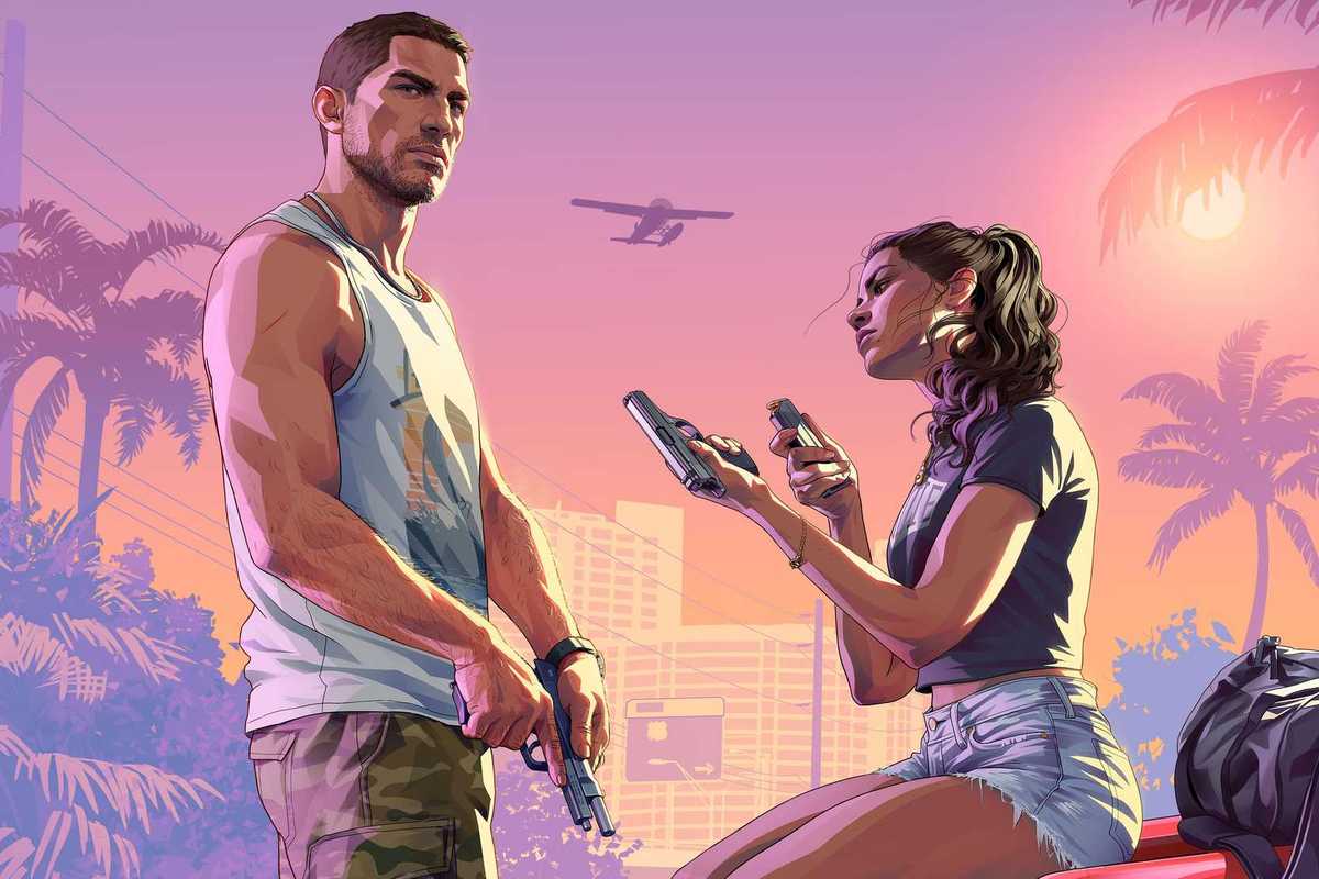 Official artwork of Jason and Lucia in GTA 6