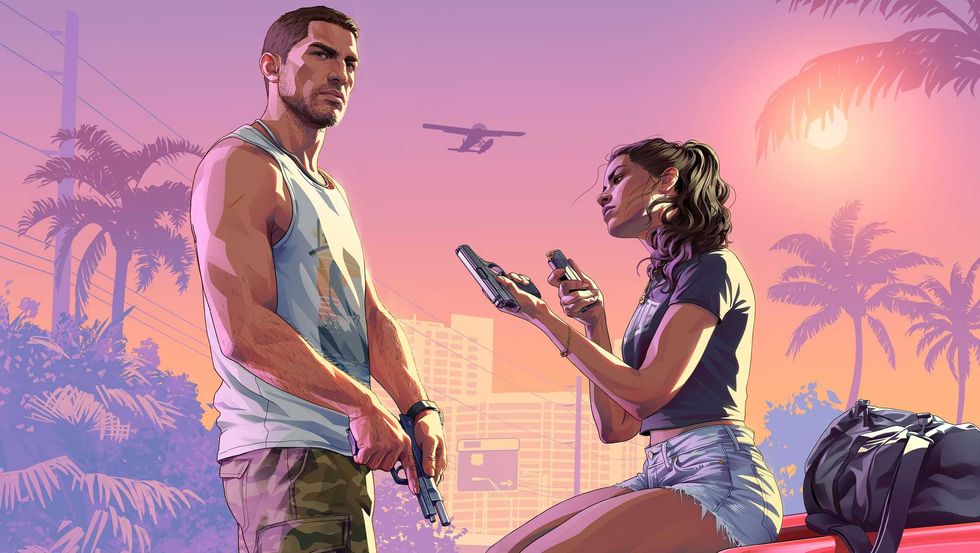 Official artwork of Jason and Lucia in GTA 6