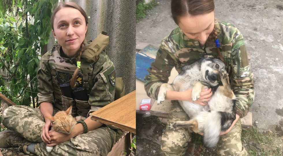 ‘Animal-loving’ Ukrainian sniper rescues abandoned pets from battlefield