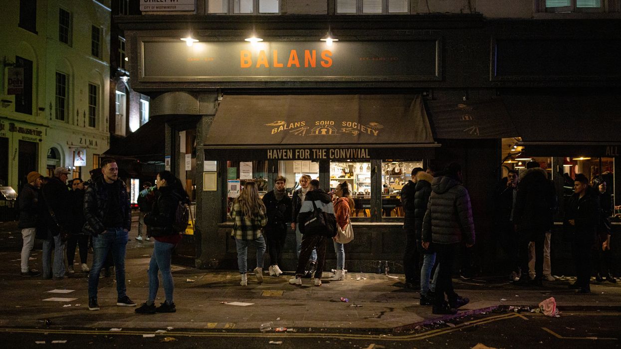 Old Compton Street in Soho after bars and restaurants closed on April 16, 2021 in London, England