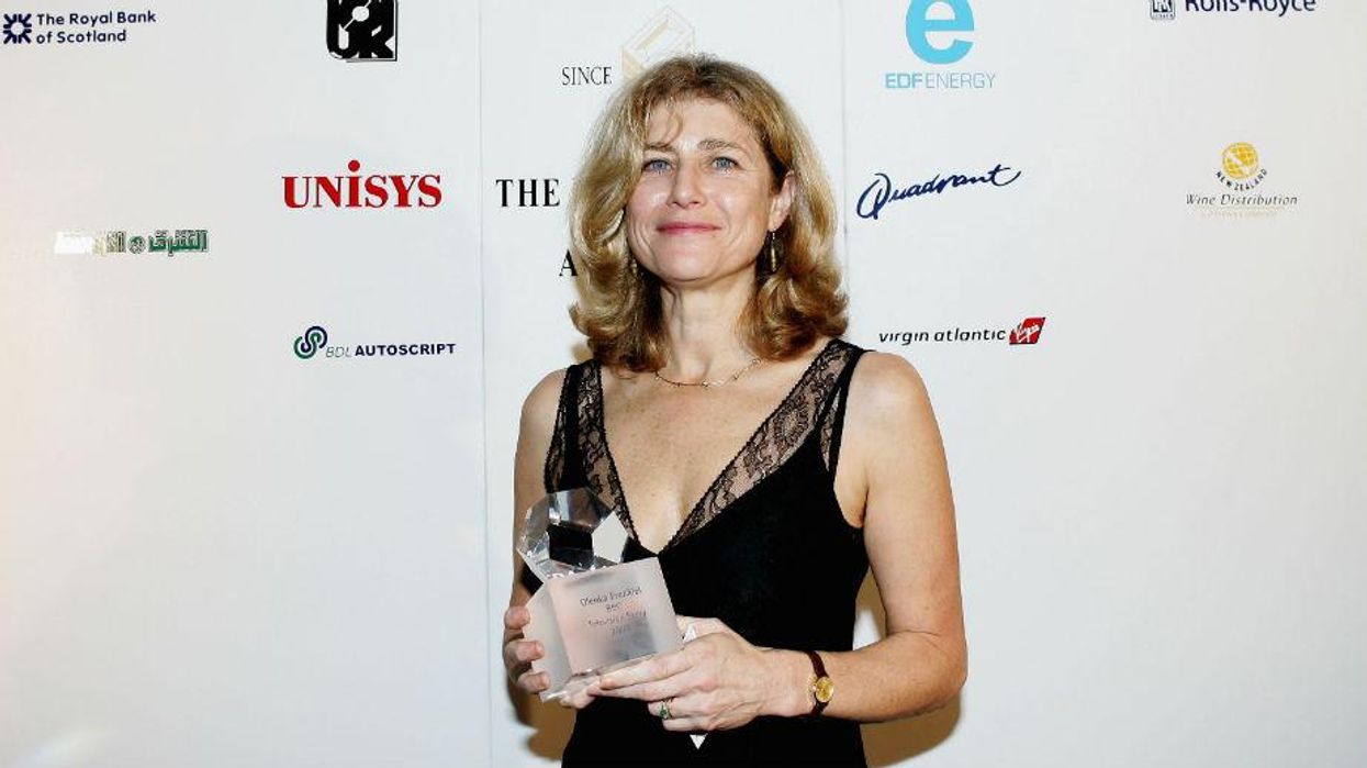 Olenka Frenkiel with her award for TV Journalist of the Year at the Foreign Press Association awards, 2004
