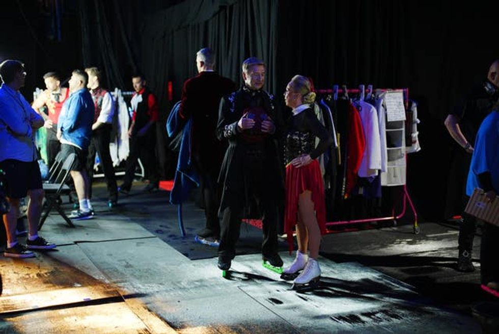 Olympic gold medal winners Jayne Torvill and Christopher Dean talk backstage