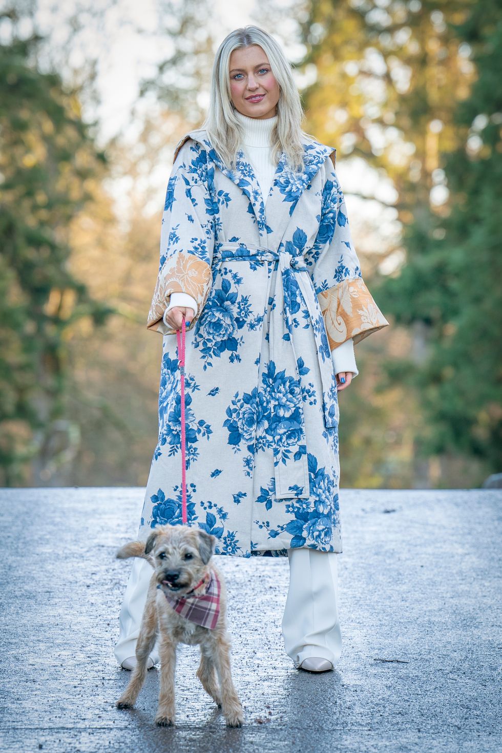 One of the four Delft Blue Floral Kimono Coats at Dumfries House, the headquarters of the King's Foundation
