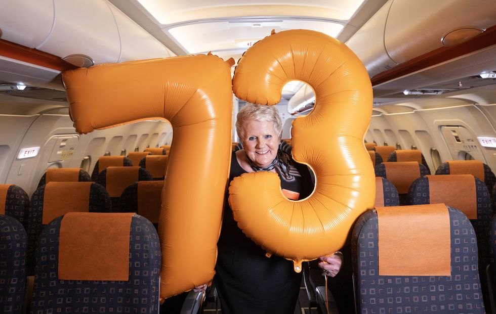 One of UK’s oldest flight attendants celebrates 73rd birthday