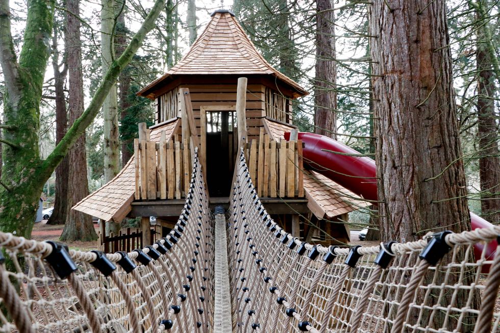 One of the walkways on the adventure playpark