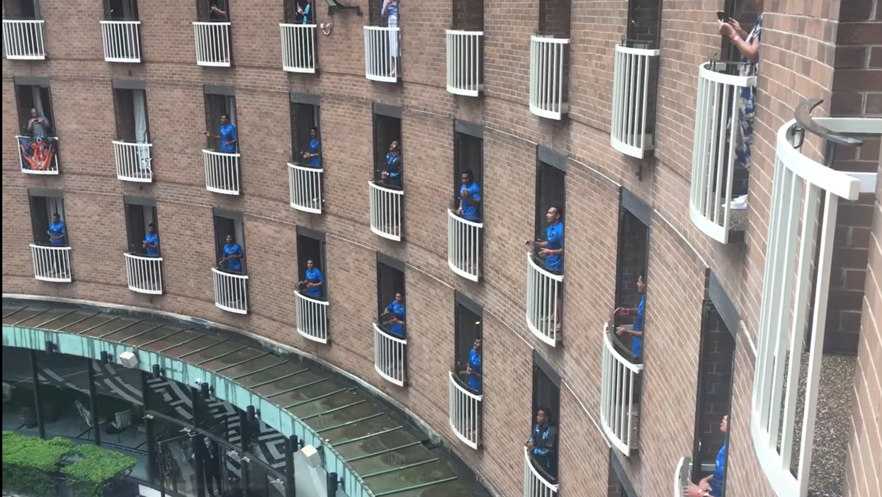 Onlookers described the singing as 'magnificent and emotional'