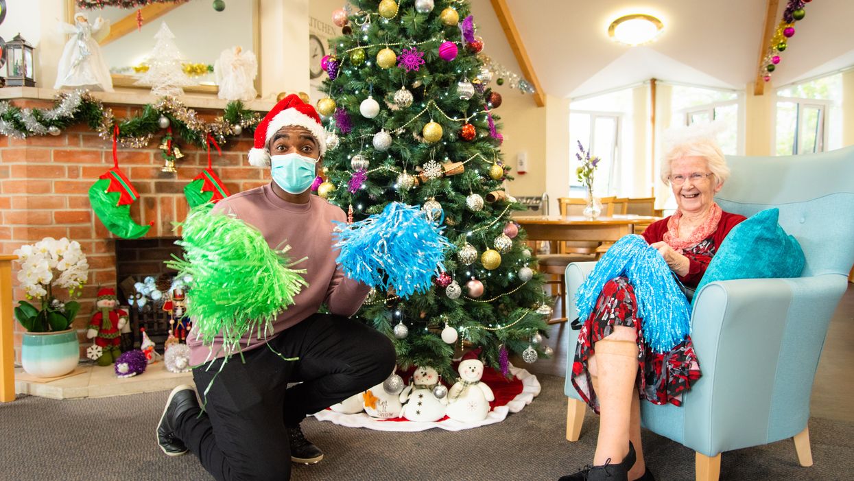Ore Oduba joined Dawson Lodge care home in Southampton as part of a campaign to get older people dancing this Christmas (Anchor)