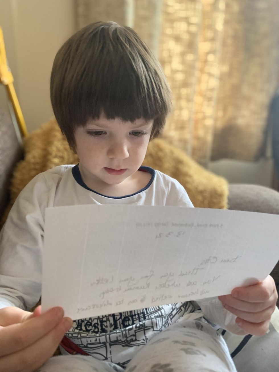 Otis with letter 2