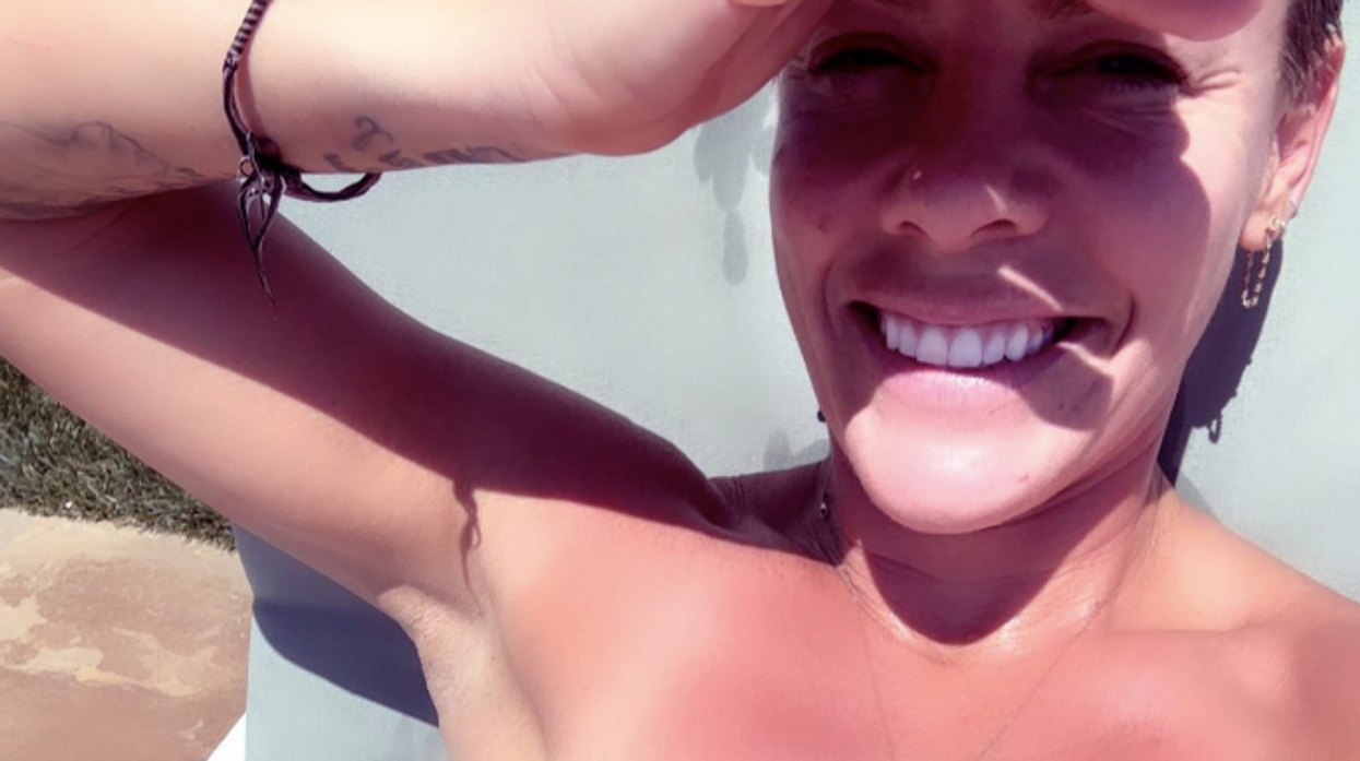 Pink shares 'embarrassing' nude photo of herself while showering outdoors