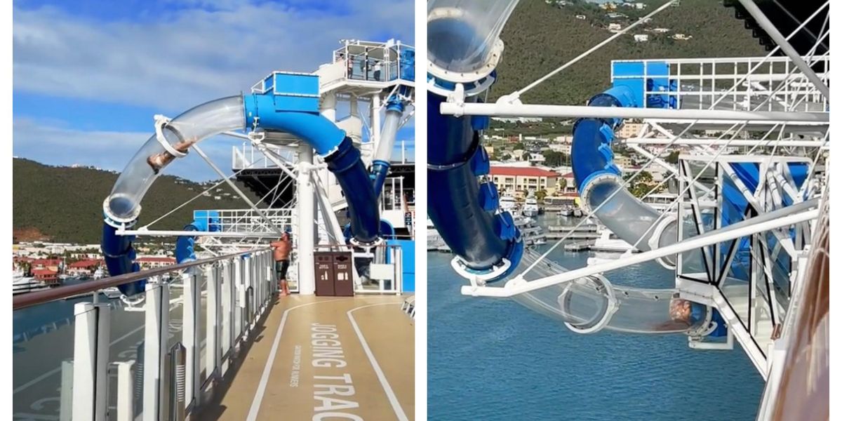 Woman Gets Stuck In Cruise Ship Slide Over The Ocean And It s Giving woman-gets-stuck-in-cruise-ship-slide-over-the-ocean-and-it-s-giving