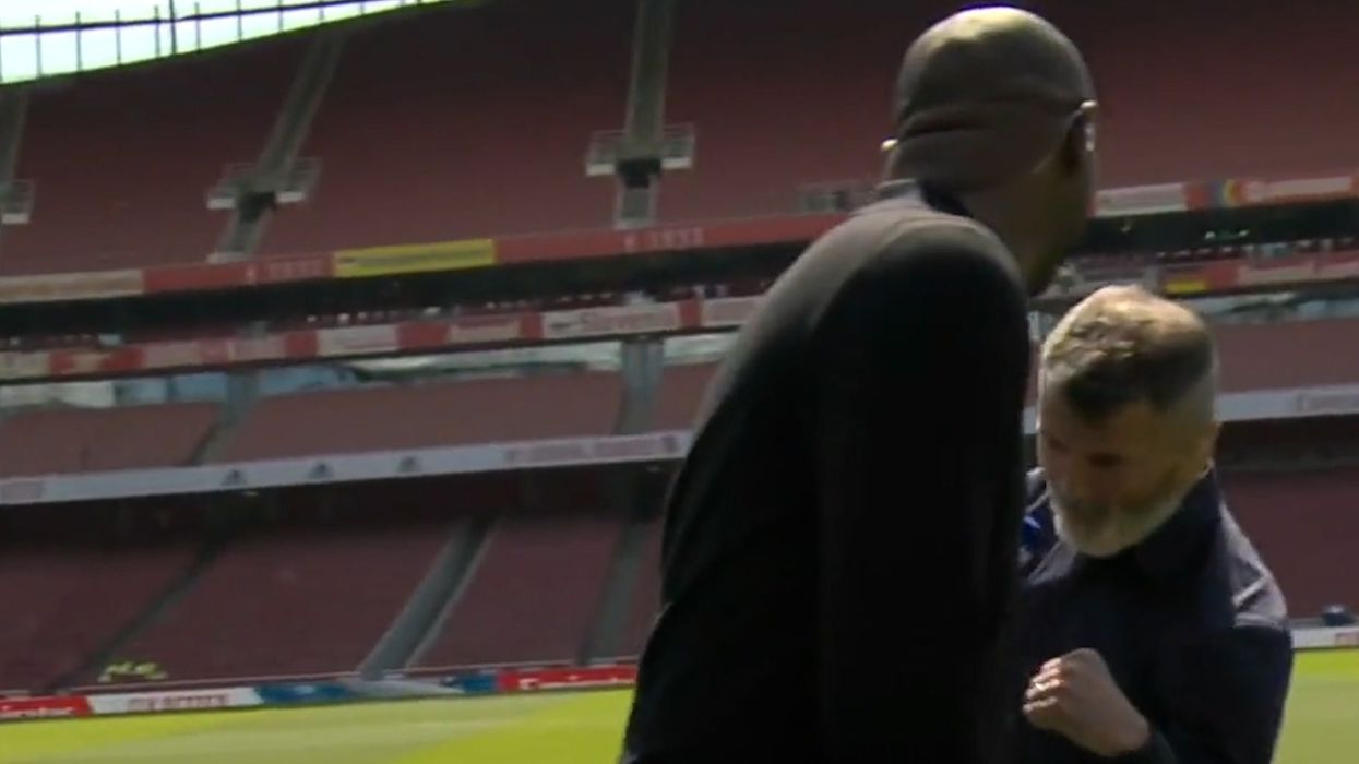 Patrick Vieira and Roy Keane reignite rivalry with 'fight' while presenting on live TV