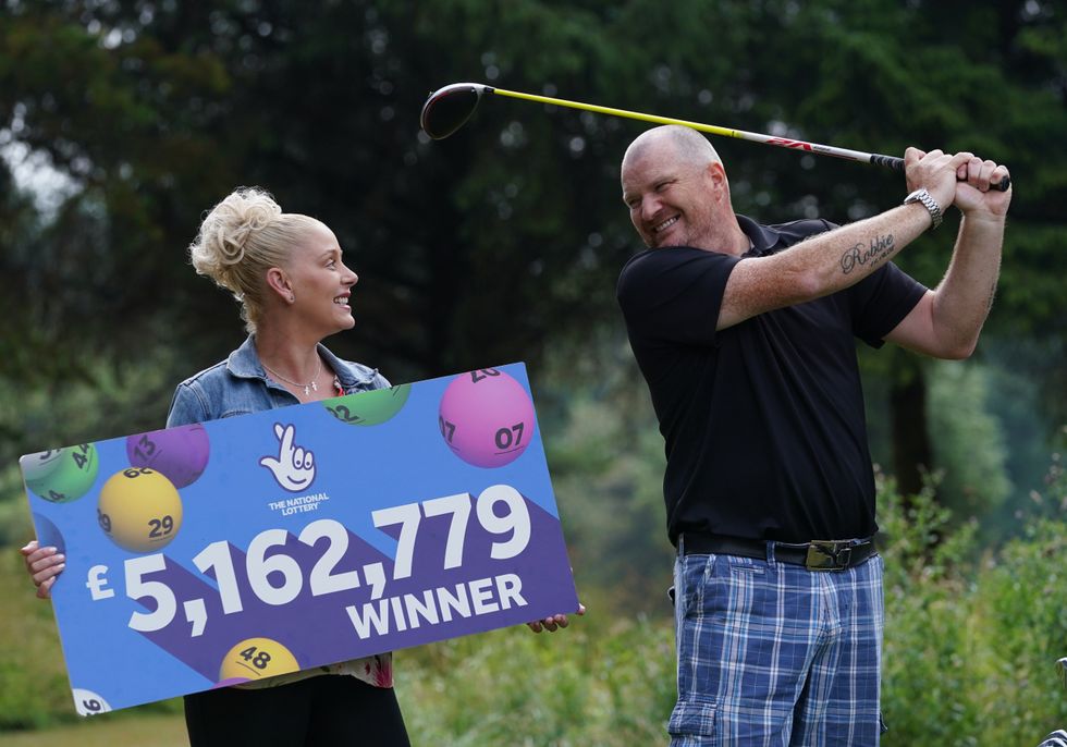 Paul and Louise Drake celebrate (Andrew Milligan/PA)