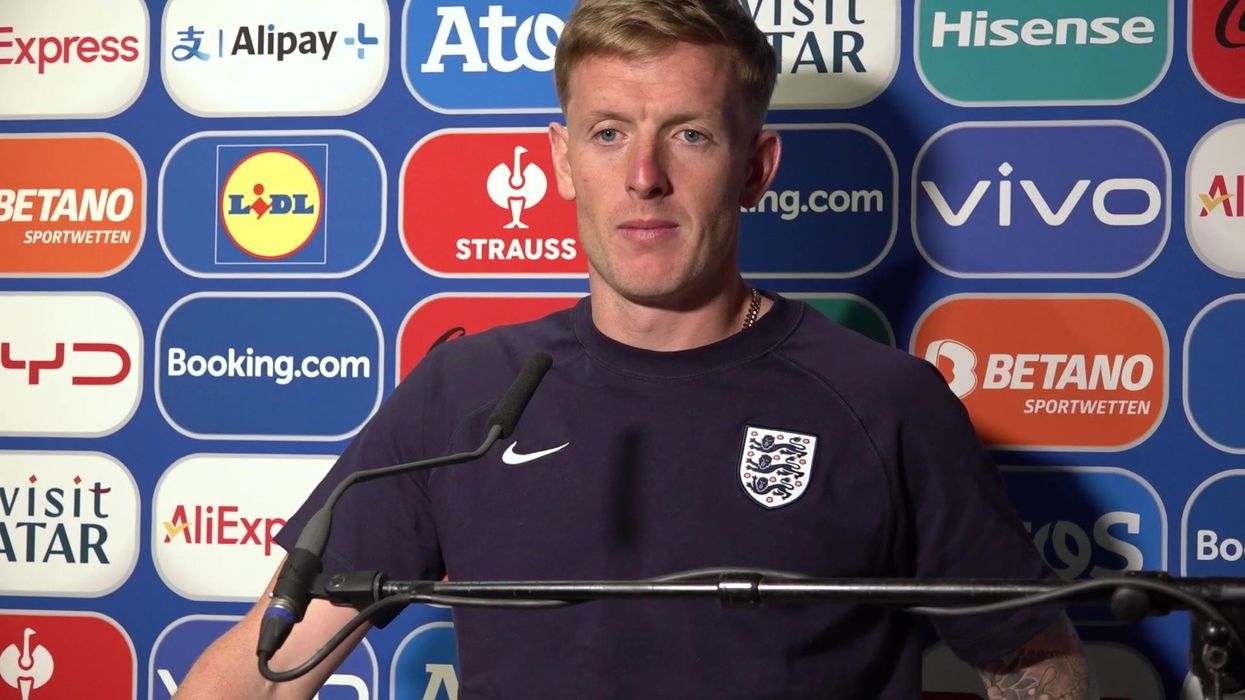 Eagle-eyed viewers spot Jordan Pickford’s penalty cheat sheet on water bottle