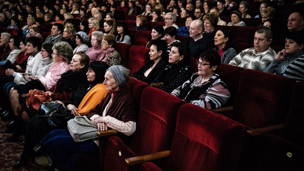 People attend a performance of 'The Merry Widow' in Donetsk, Ukraine