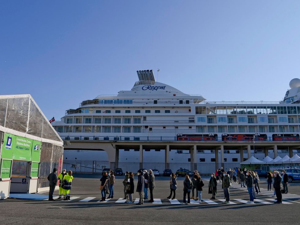 People line up for vaccination in Naples