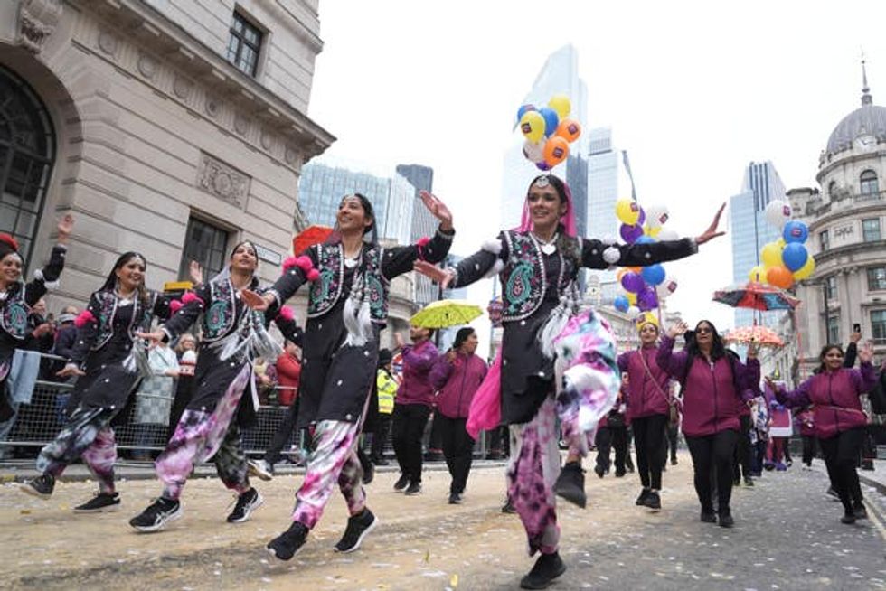 Performers dance during thehe Lord Mayor\u2019s Show 2024