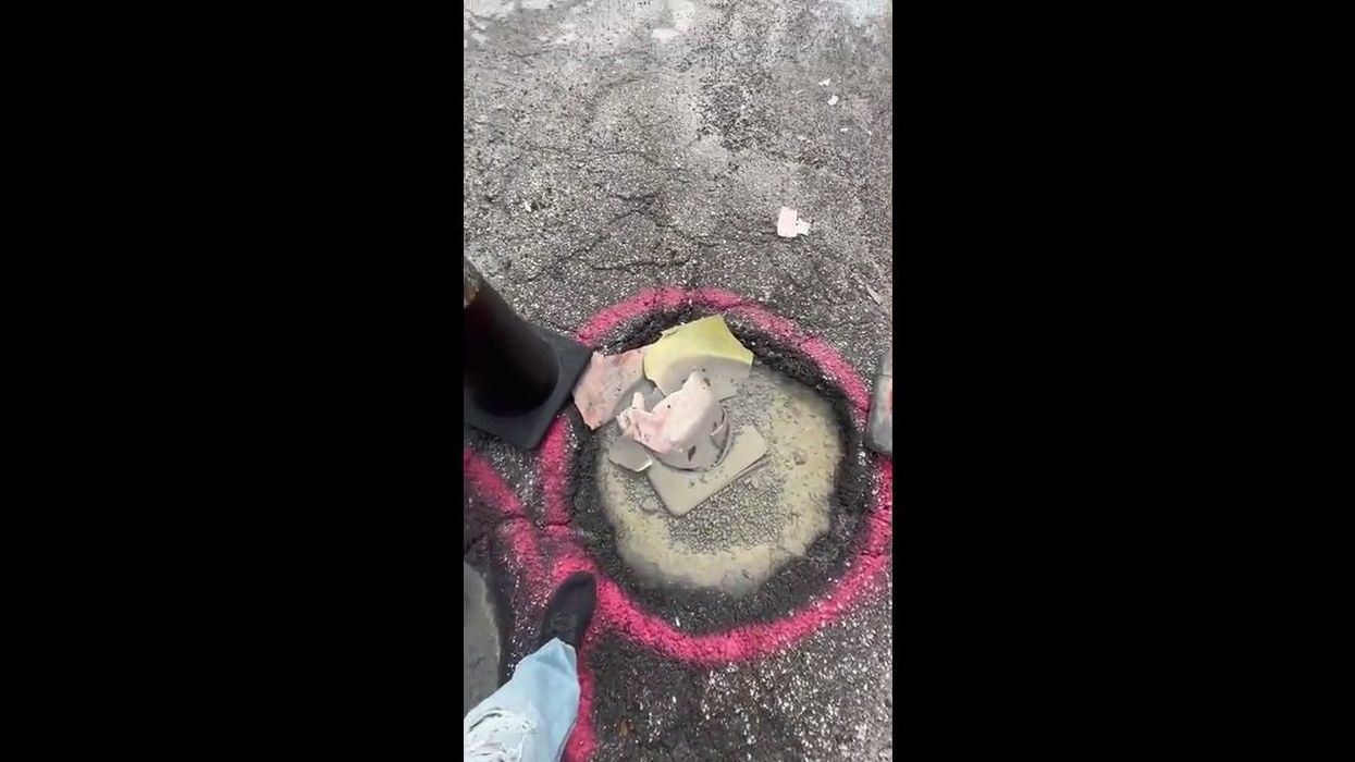 Man sick of pot holes finds a unique solution - filling them with pot noodles