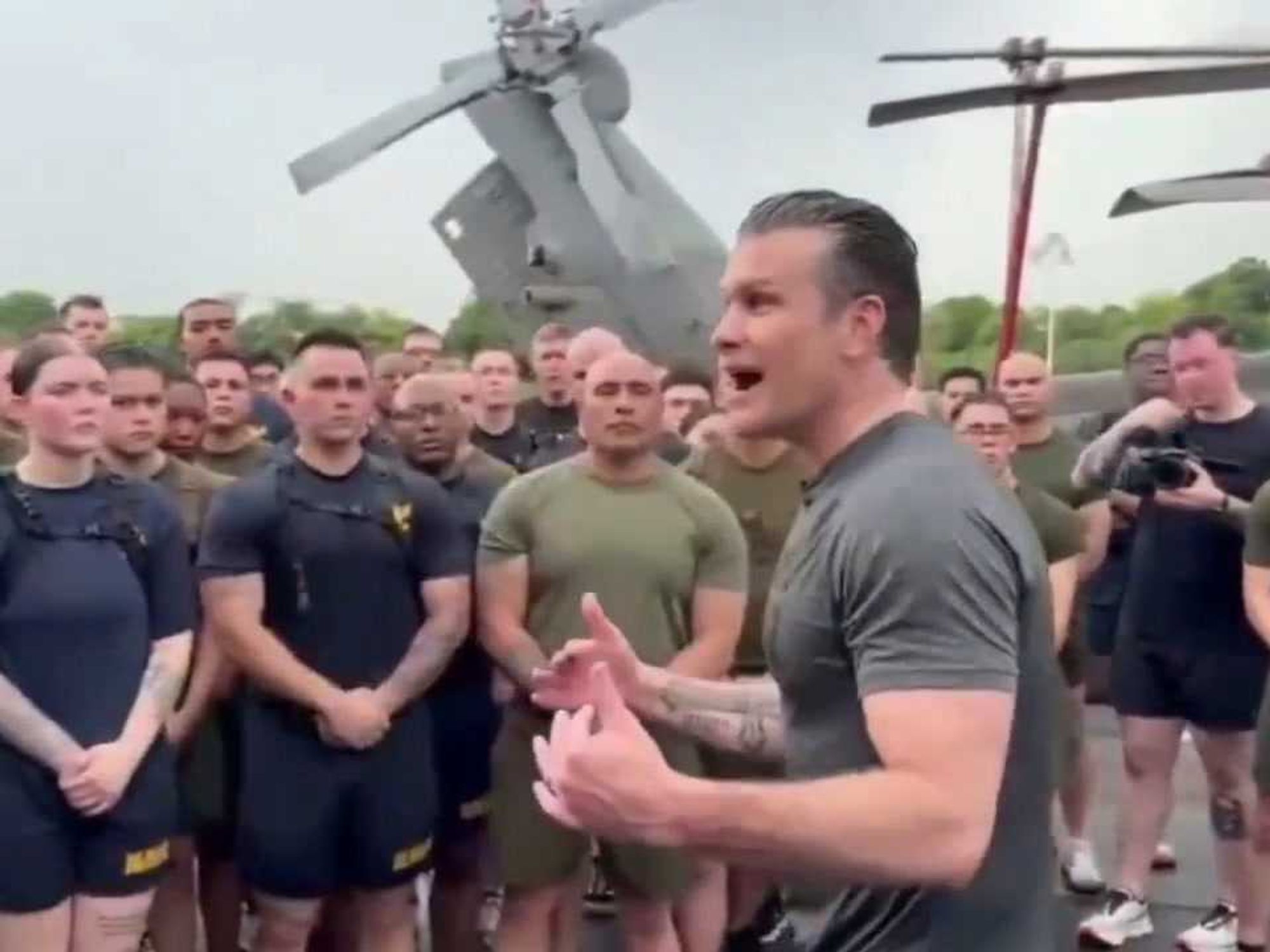 Pete Hegseth's ‘cringefest’ Navy soldier speech and workout mocked