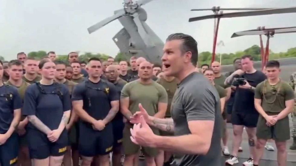 Pete Hegseth's ‘cringefest’ Navy soldier speech and workout mocked