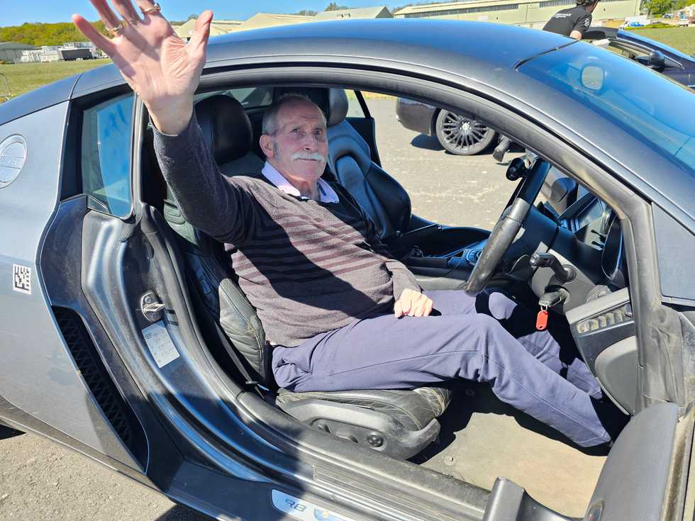 Pensioner with a passion for fast cars is treated to 120mph supercar ride