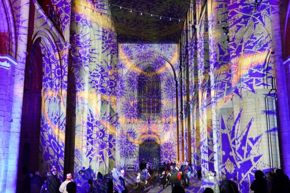 Peterborough Cathedral light show