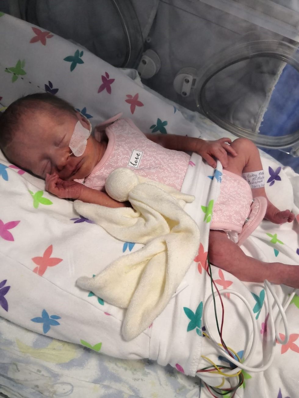 Peyton in incubator