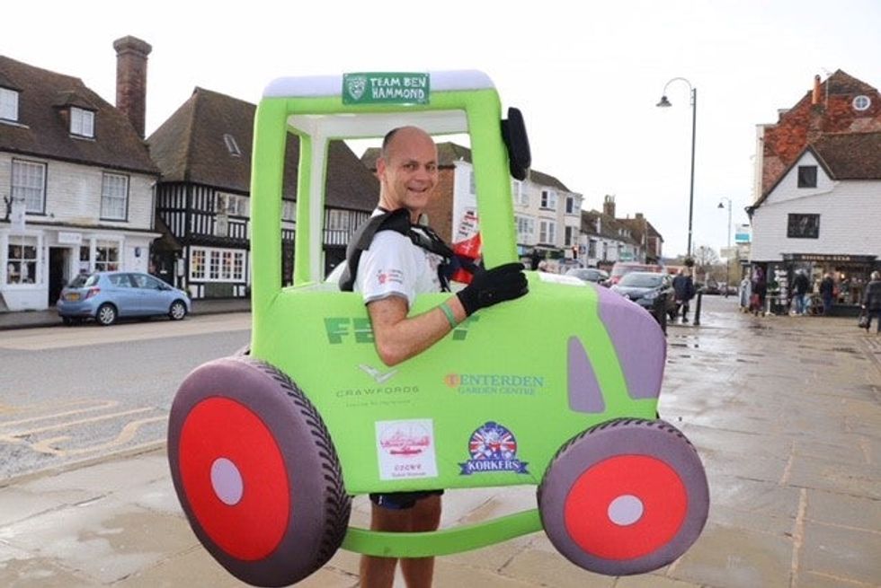 Phil Sweatman will be running the London Marathon dressed in a tractor costume. (Phil Sweatman/PA)