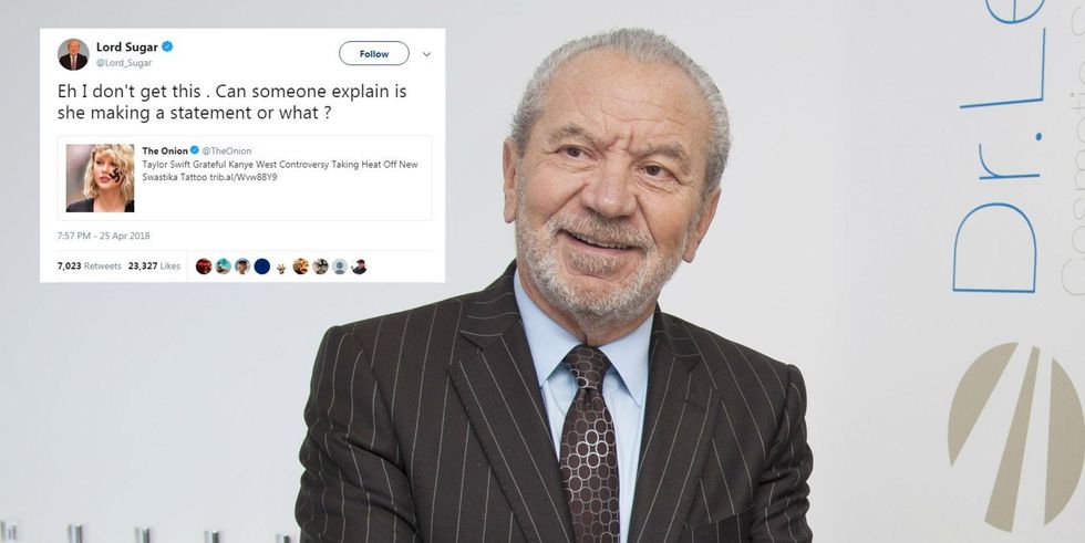 Photo: Eamonn M. McCormack/Getty Images / Twitter/@Lord_Sugar