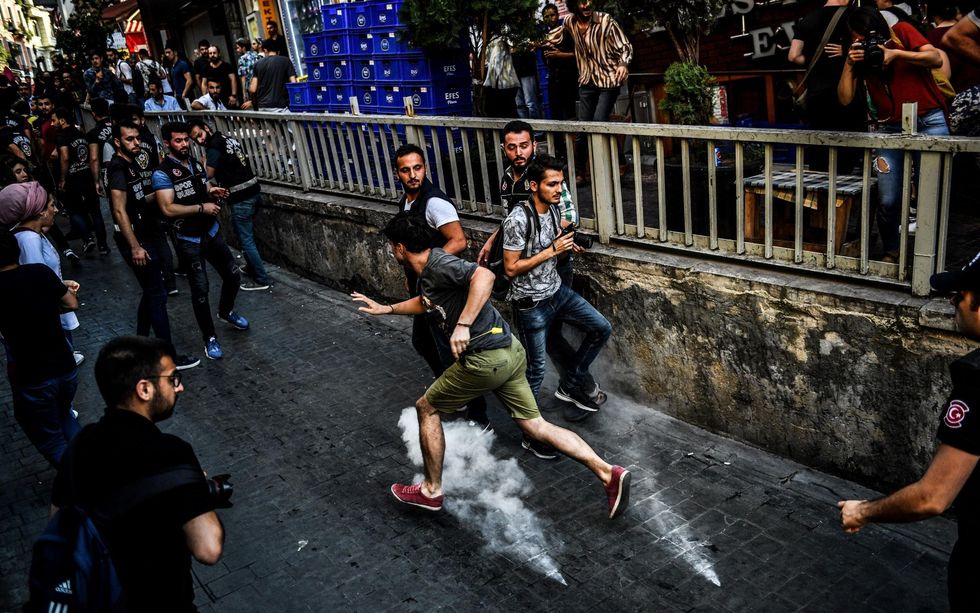 Picture: Police warned activists to disperse but used rubber bullets against some who tried to access Istiklal Avenue.