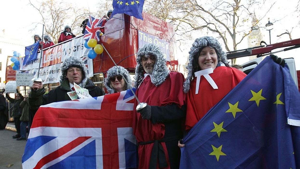 Picture: Protesters outside the Brexit Supreme Court appeal