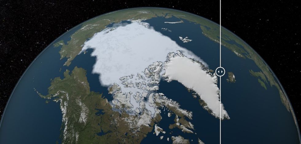 Picture: the arctic ocean's minimum coverage for 2012