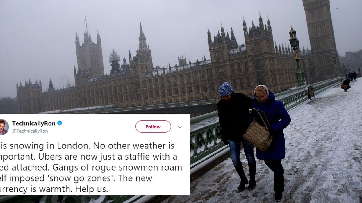 Picture: Westminster Bridge during snowfall. January, 2013