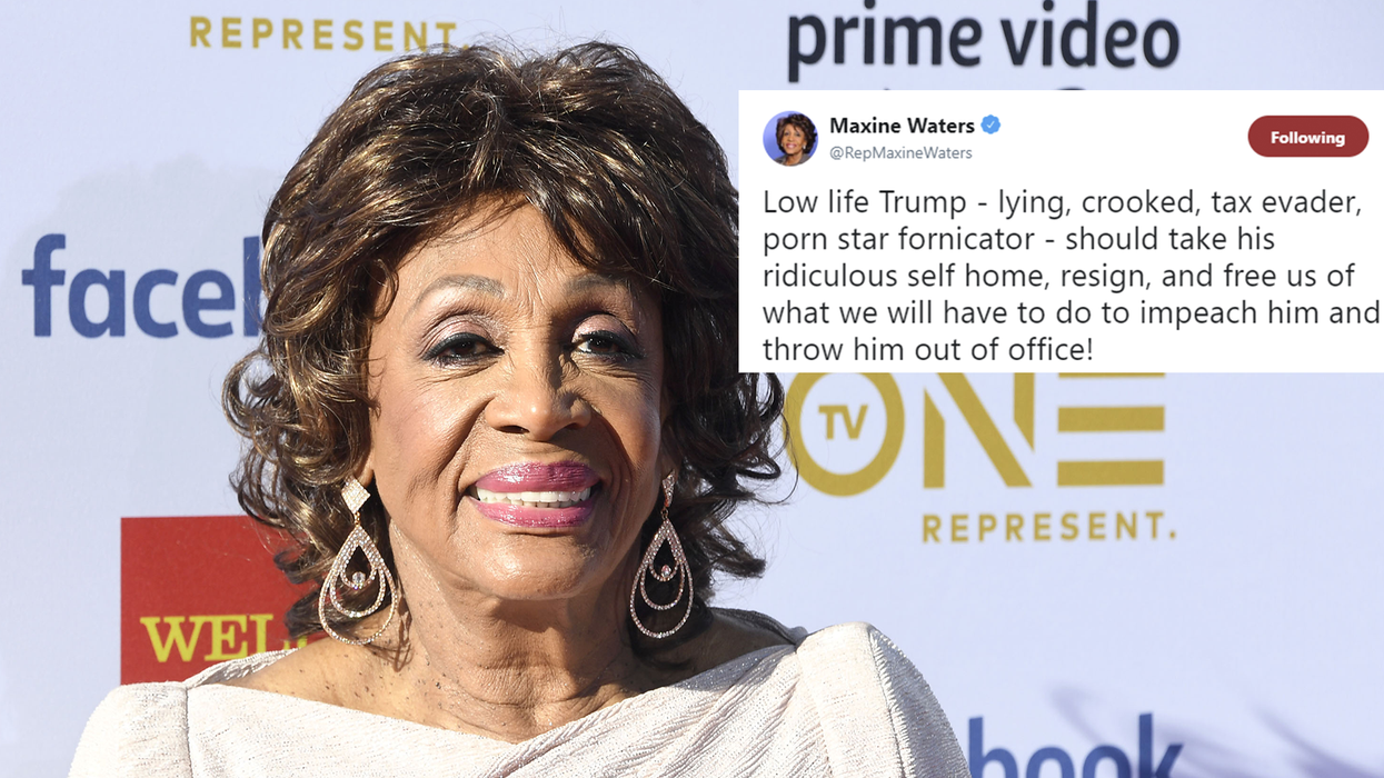 Maxine Waters brands Trump 'porn star fornicator' and calls for him to  resign in Twitter rant | indy100 | indy100