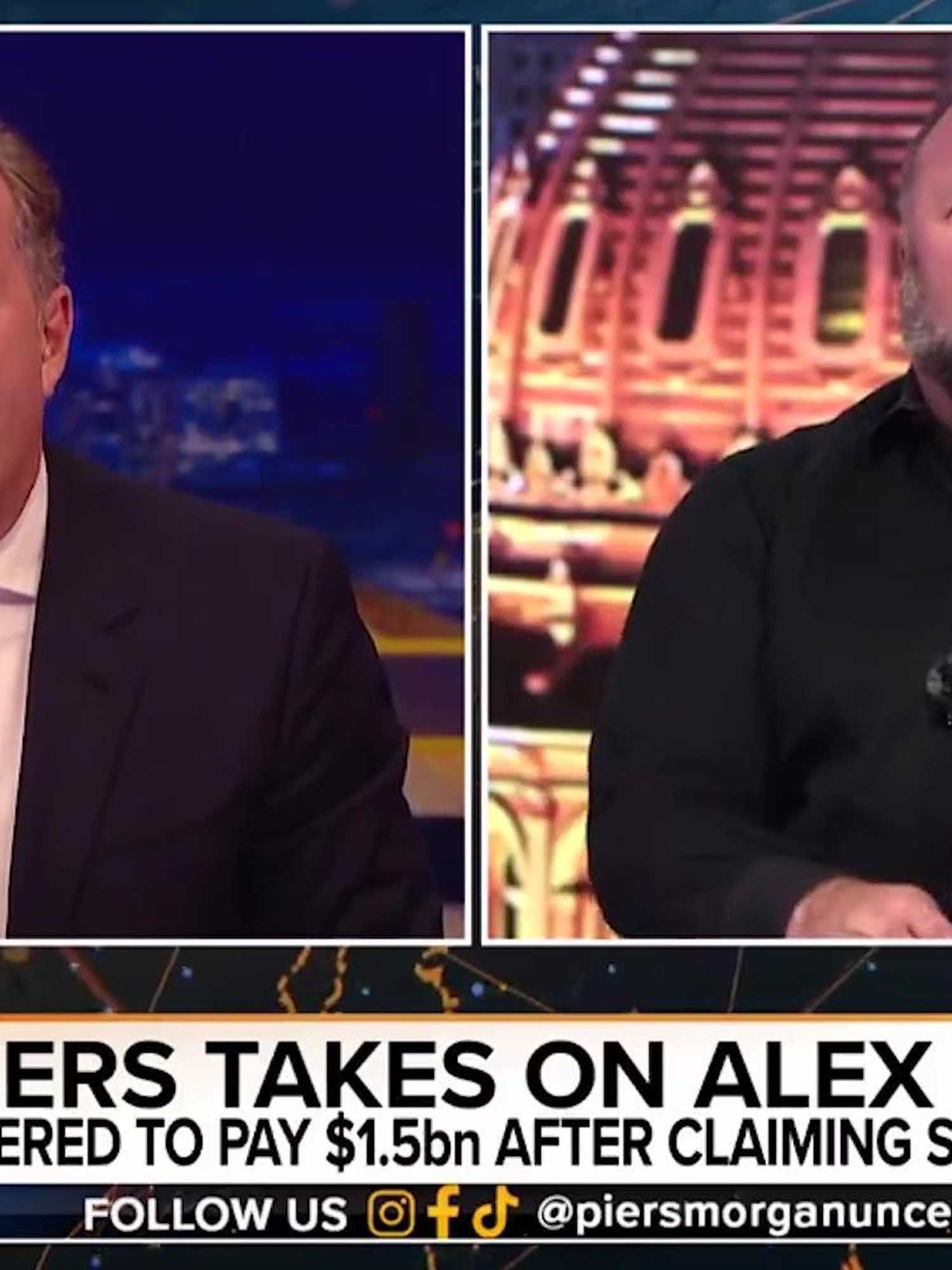 Piers Morgan in fiery altercation with Alex Jones