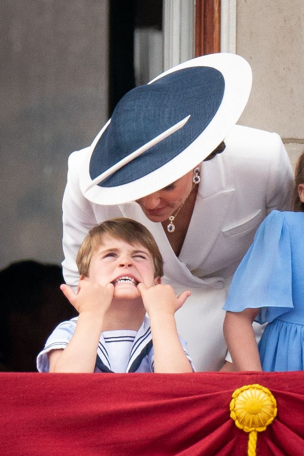 Excited Twat Louis left in awe by Trooping the Colour flypast