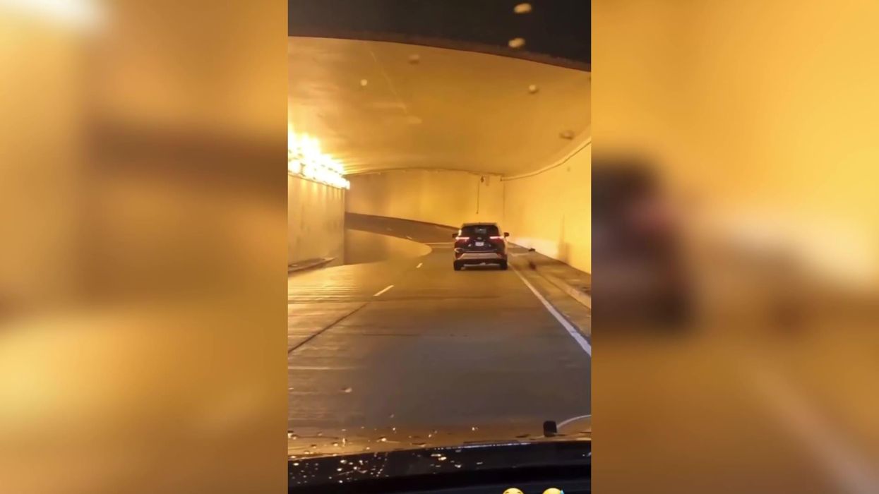 Optical illusion sees man appear from nowhere during Disneyland Avengers TikTok