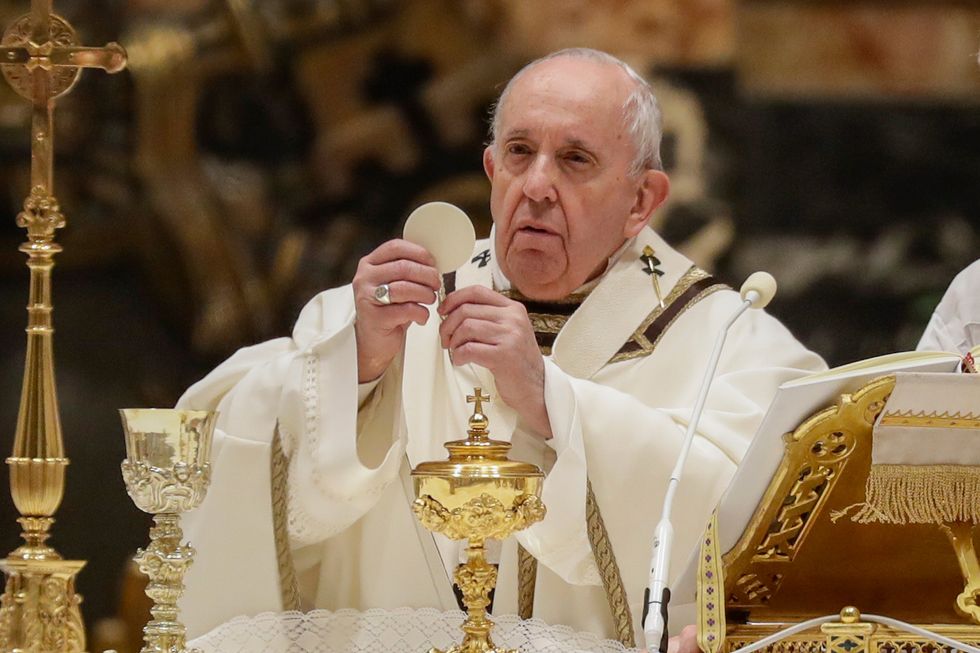 <p>Pope Francis has backed calls that same-sex couples are not equal to straight unions </p>