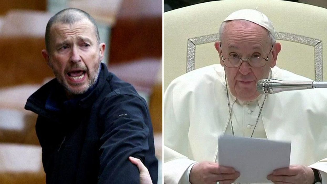 Pope heckled by man shouting: ‘This is not the church of God’