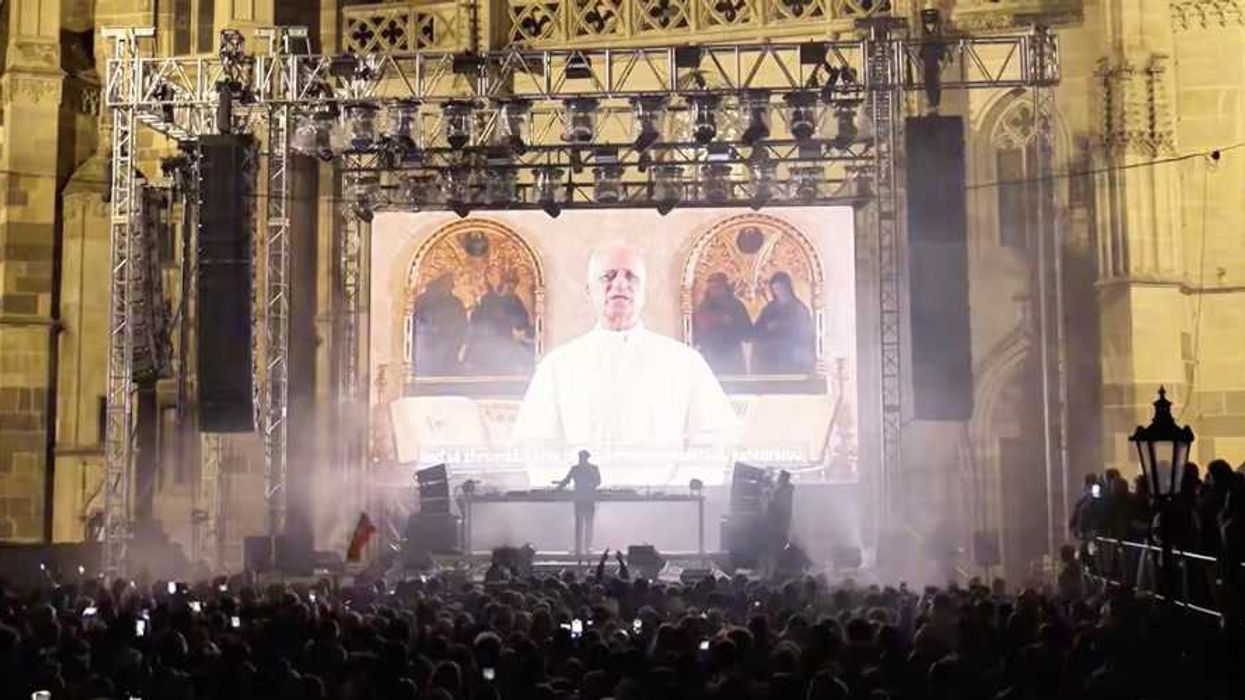 Watch moment Pope Leo makes guest appearance at a cathedral rave