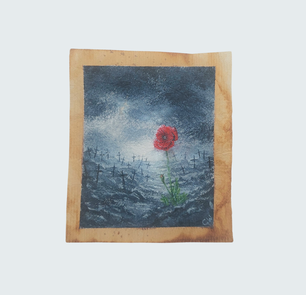 Poppy on tea bag