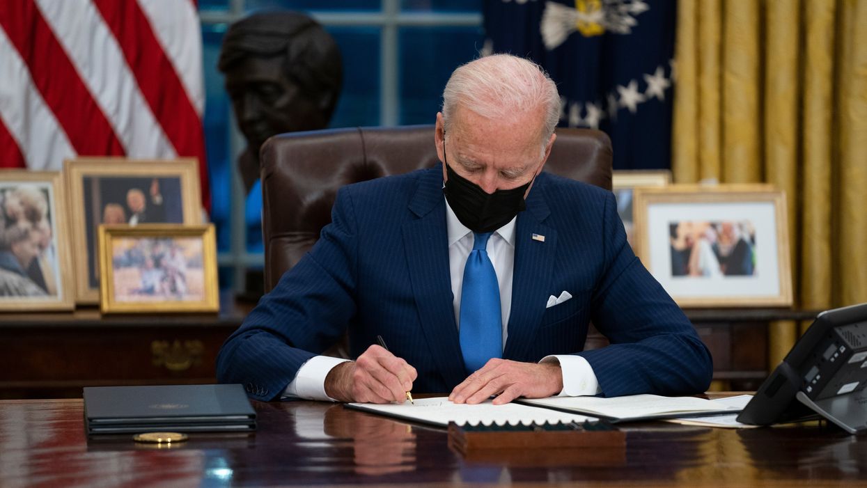 <p>President Biden signs an executive order</p>