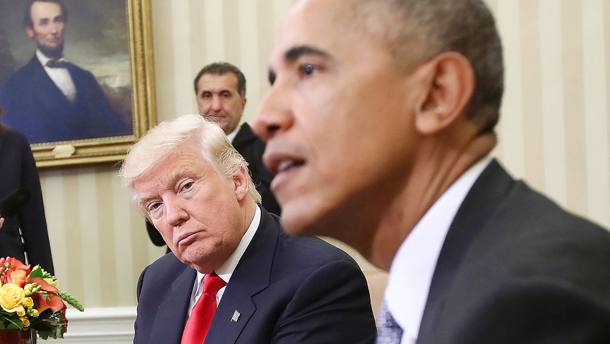 President-elect Donald Trump and US President Barack Obama