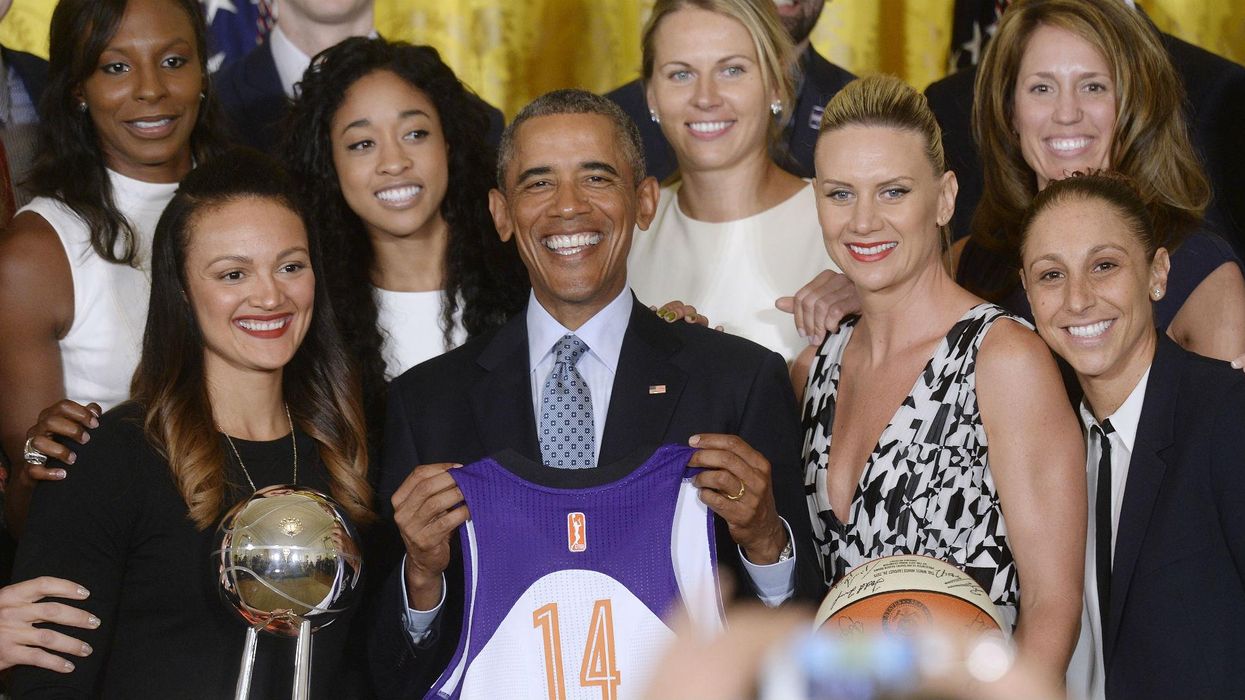 President Obama Hosts WNBA Champion Phoenix Mercury At The White House, 26 August 2015. Picture: