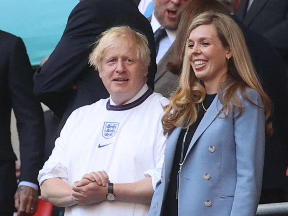 Prime minister, Boris Johnson, and wife Carrie, are among the Wembley crowd