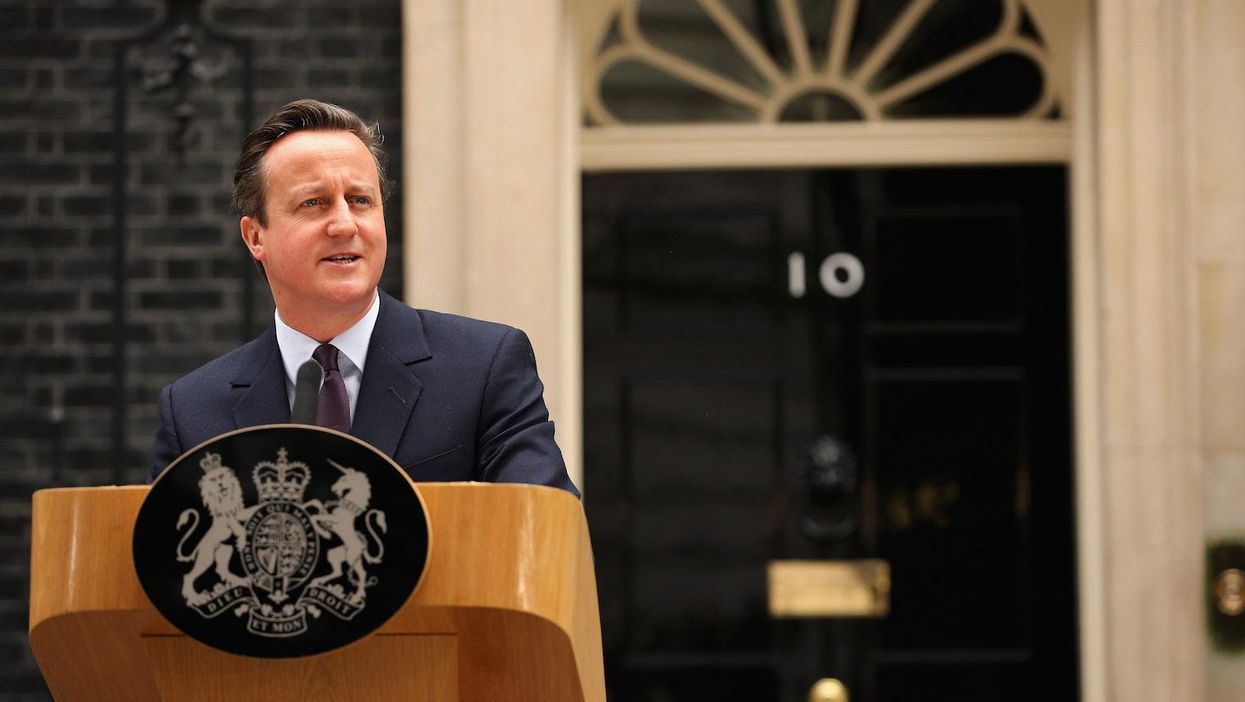 Prime minister David Cameron outside10 Downing Street on 8 May 2015
